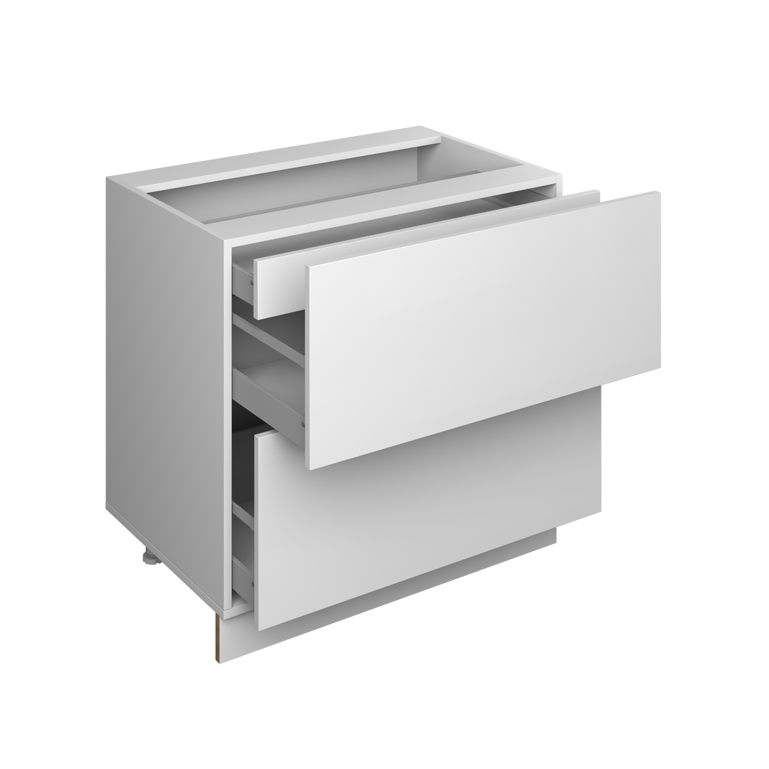 30" 2-Drawer Base European Frameless Kitchen Cabinet Pure White – Atelier Mobili