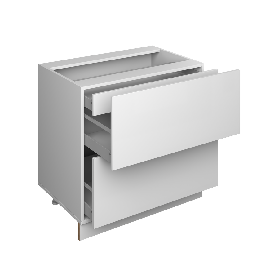 30" 2-Drawer Base European Frameless Kitchen Cabinet Pure White – Atelier Mobili