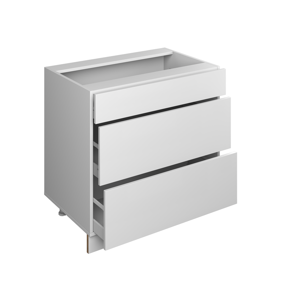21" 3-Drawer Base European Frameless Kitchen Cabinet Pure White – Atelier Mobili
