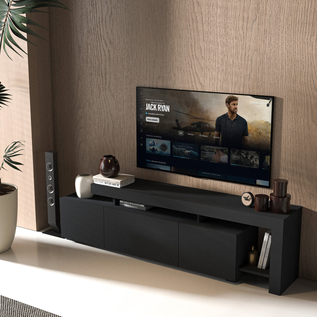 Atelier Mobili | Anthracite Gray Entertainment Center - Modern TV Stand for Up to 85" TVs