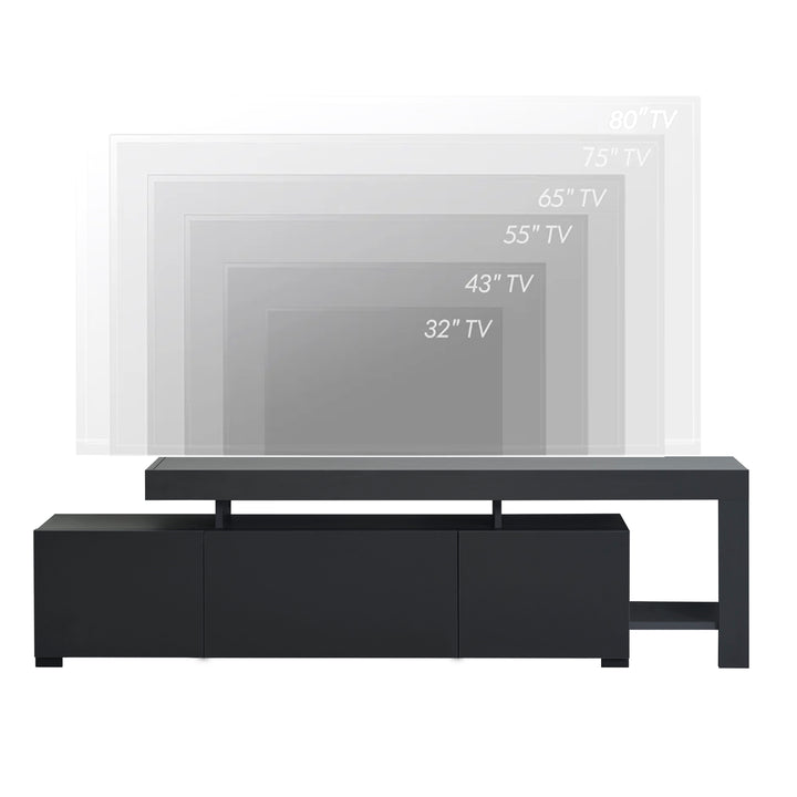 Side View of Atelier Mobili TV Stand in Anthracite Gray, Showing Depth and Height