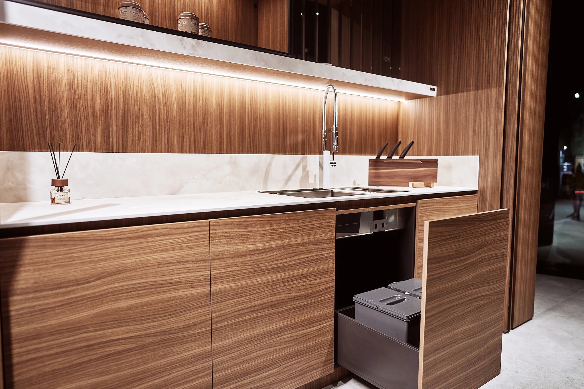 Natural Walnut Kitchen Cabinets