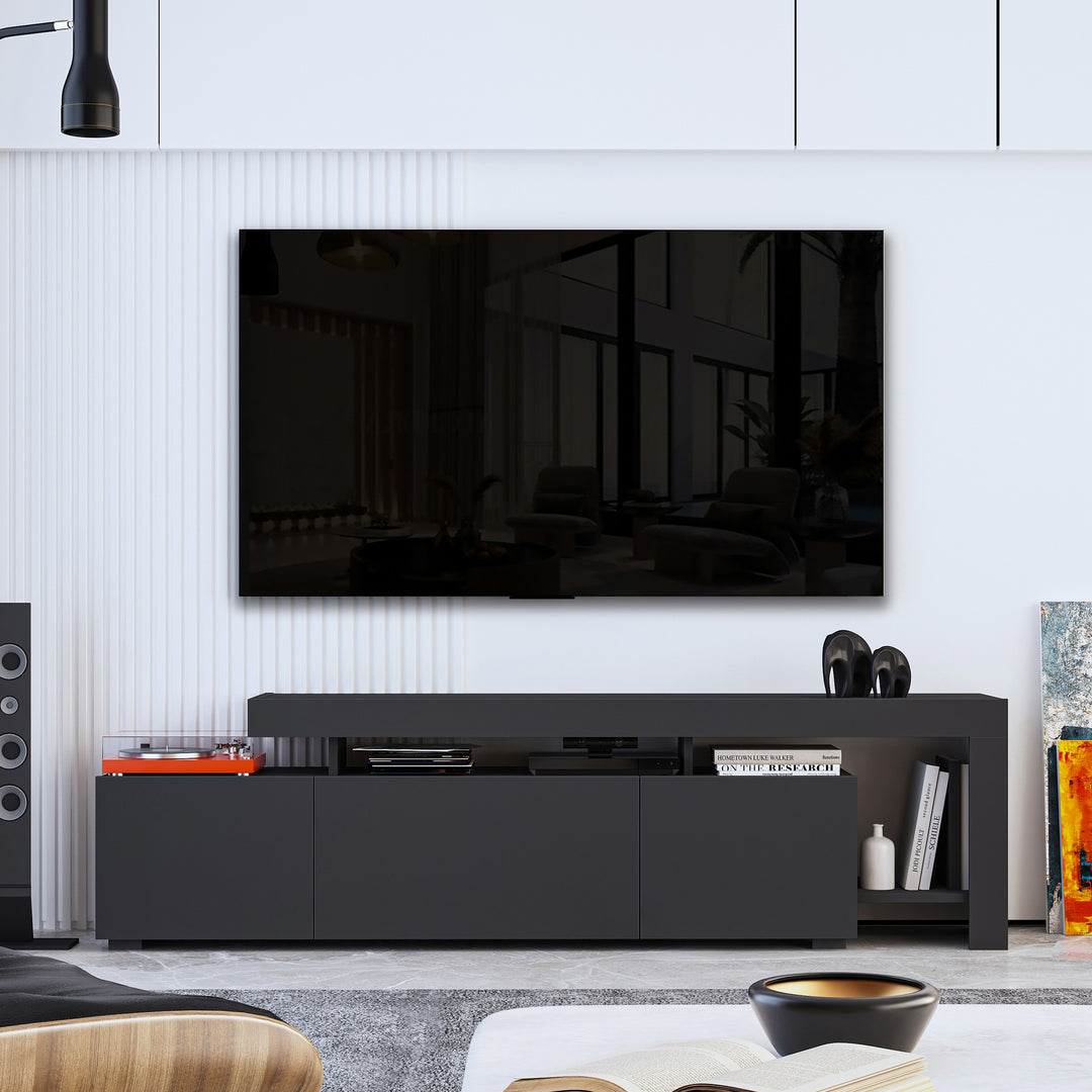 Anthracite Gray Modern Entertainment Center for TVs Up to 85 Inches