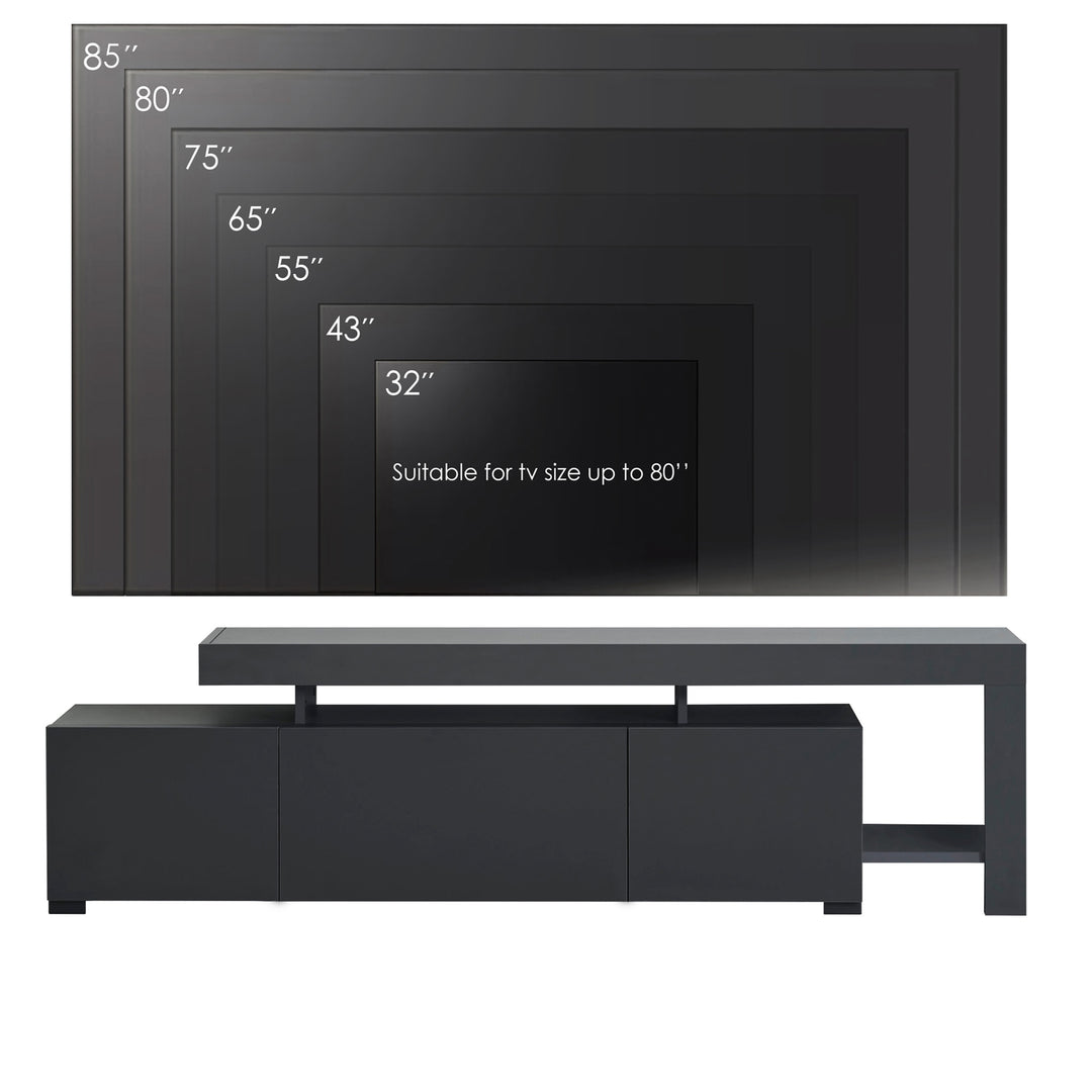 Anthracite Gray Modern Entertainment Center for TVs Up to 85 Inches