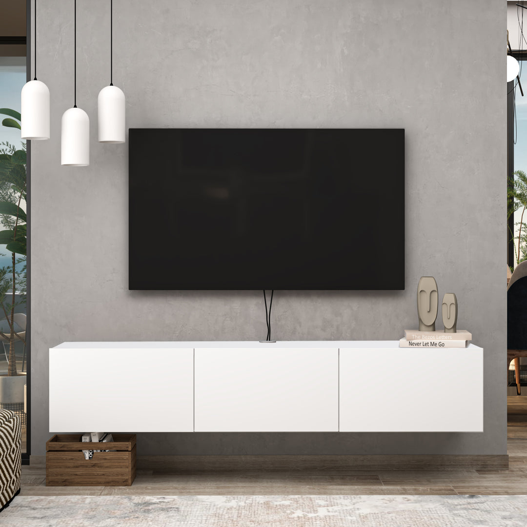 Atelier Mobili Modern Floating TV Stand and Entertainment Center for 55-80 inch TVs