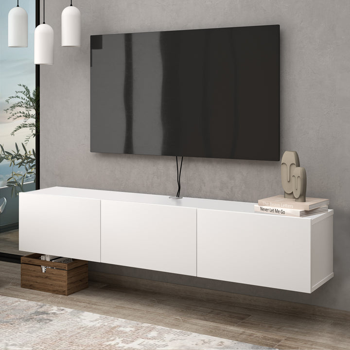 Sleek White Floating TV Stand by Atelier Mobili for Contemporary Homes