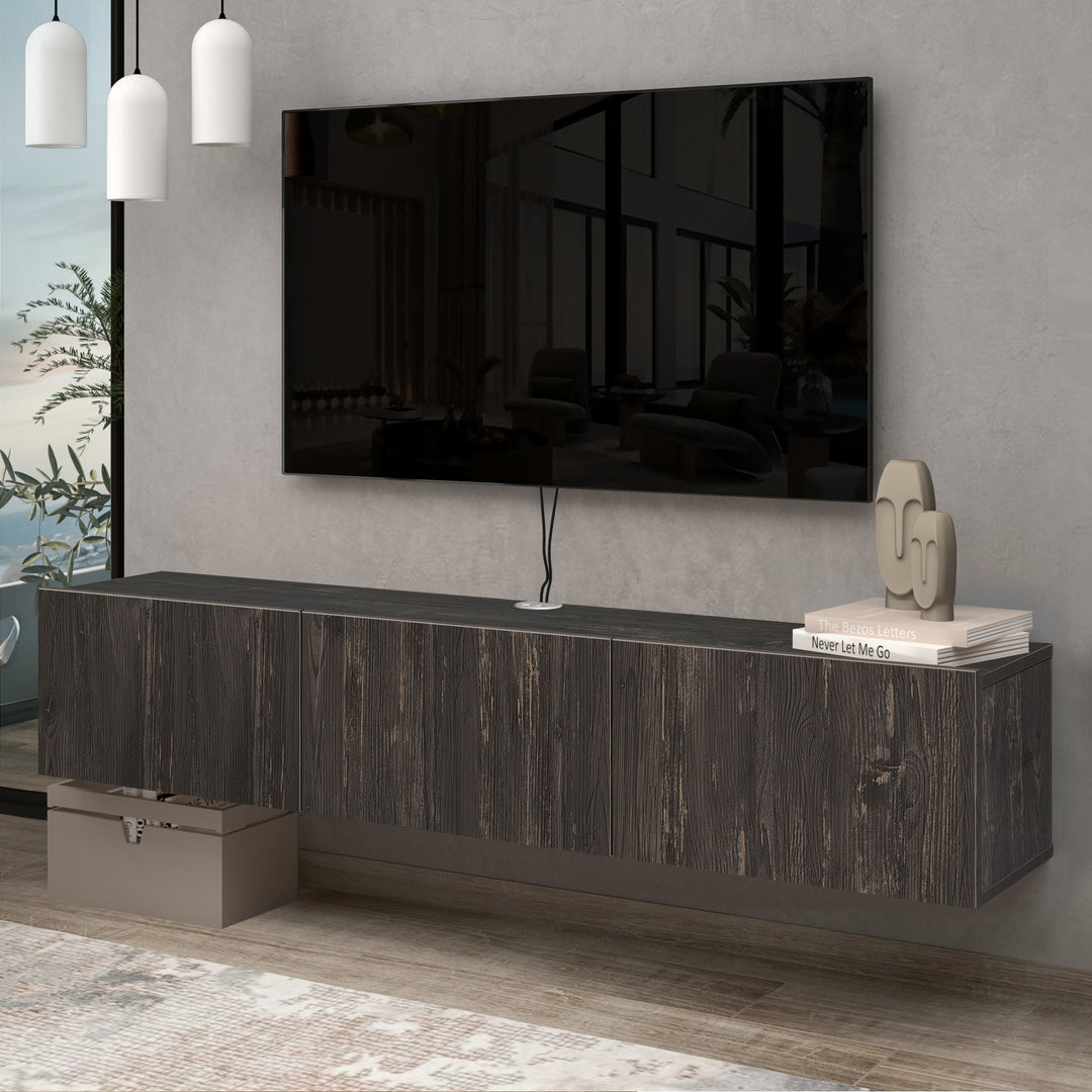 Atelier Mobili Modern Floating TV Stand and Entertainment Center for 55-80 inch TVs