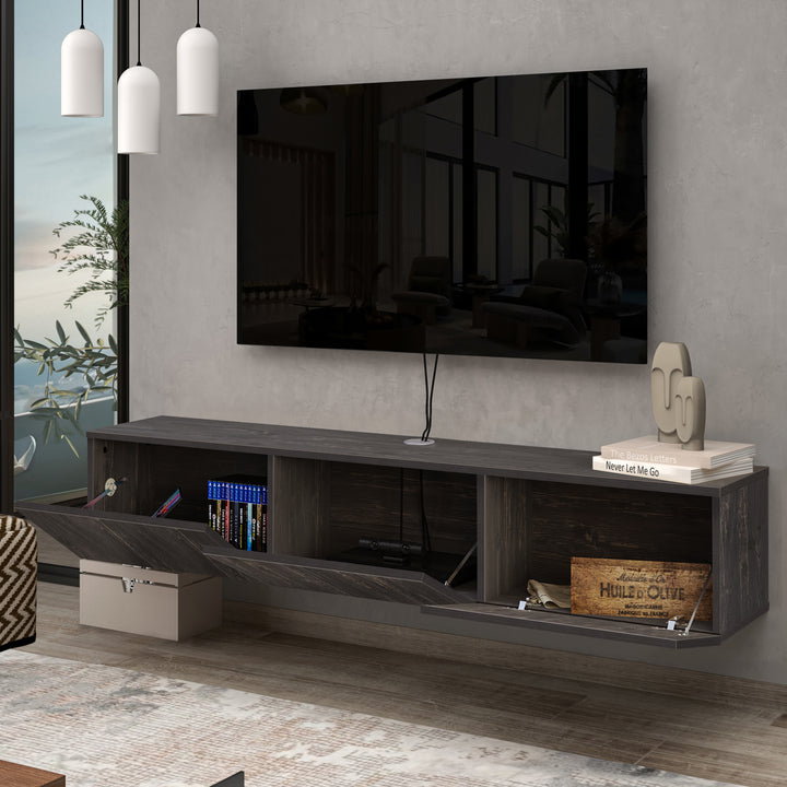 Atelier Mobili Modern Floating TV Stand and Entertainment Center for 55-80 inch TVs