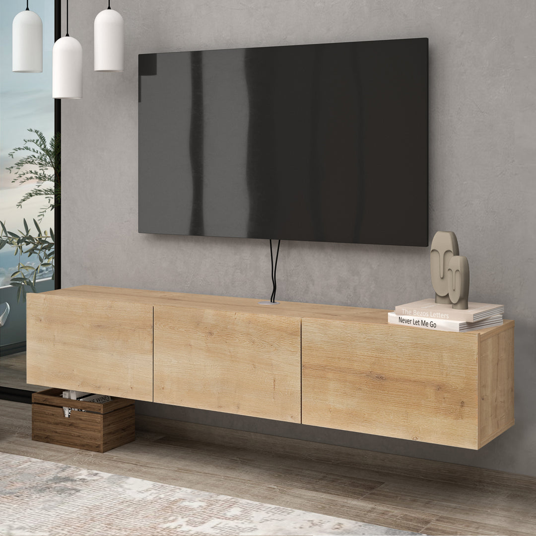 Atelier Mobili Modern Floating TV Stand and Entertainment Center for 55-80 inch TVs