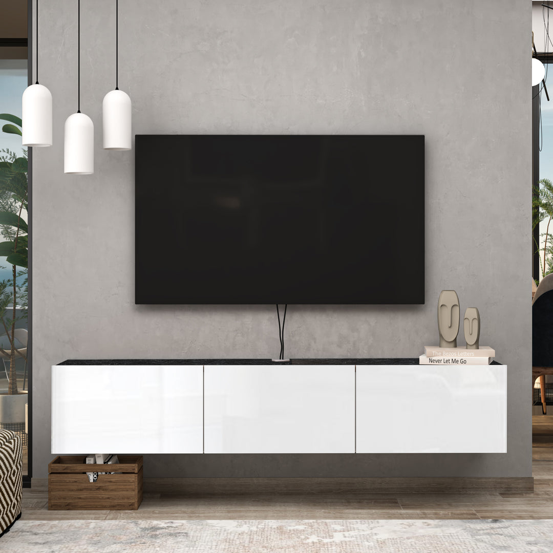 Atelier Mobili Modern Floating TV Stand and Entertainment Center for 55-80 inch TVs