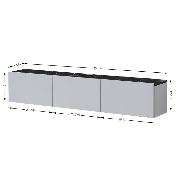 Atelier Mobili Modern Floating TV Stand and Entertainment Center for 55-80 inch TVs