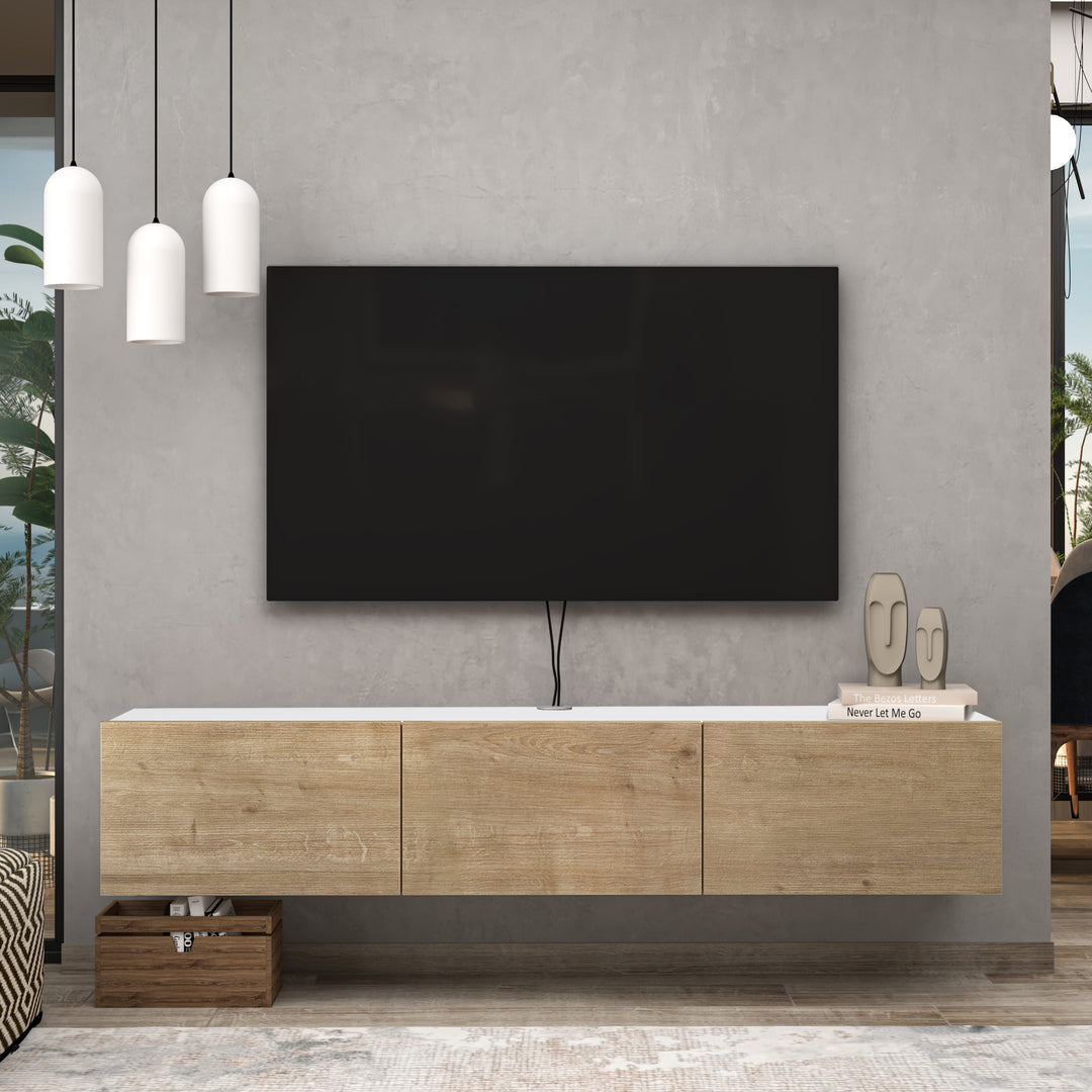 Atelier Mobili Modern Floating TV Stand and Entertainment Center for 55-80 inch TVs