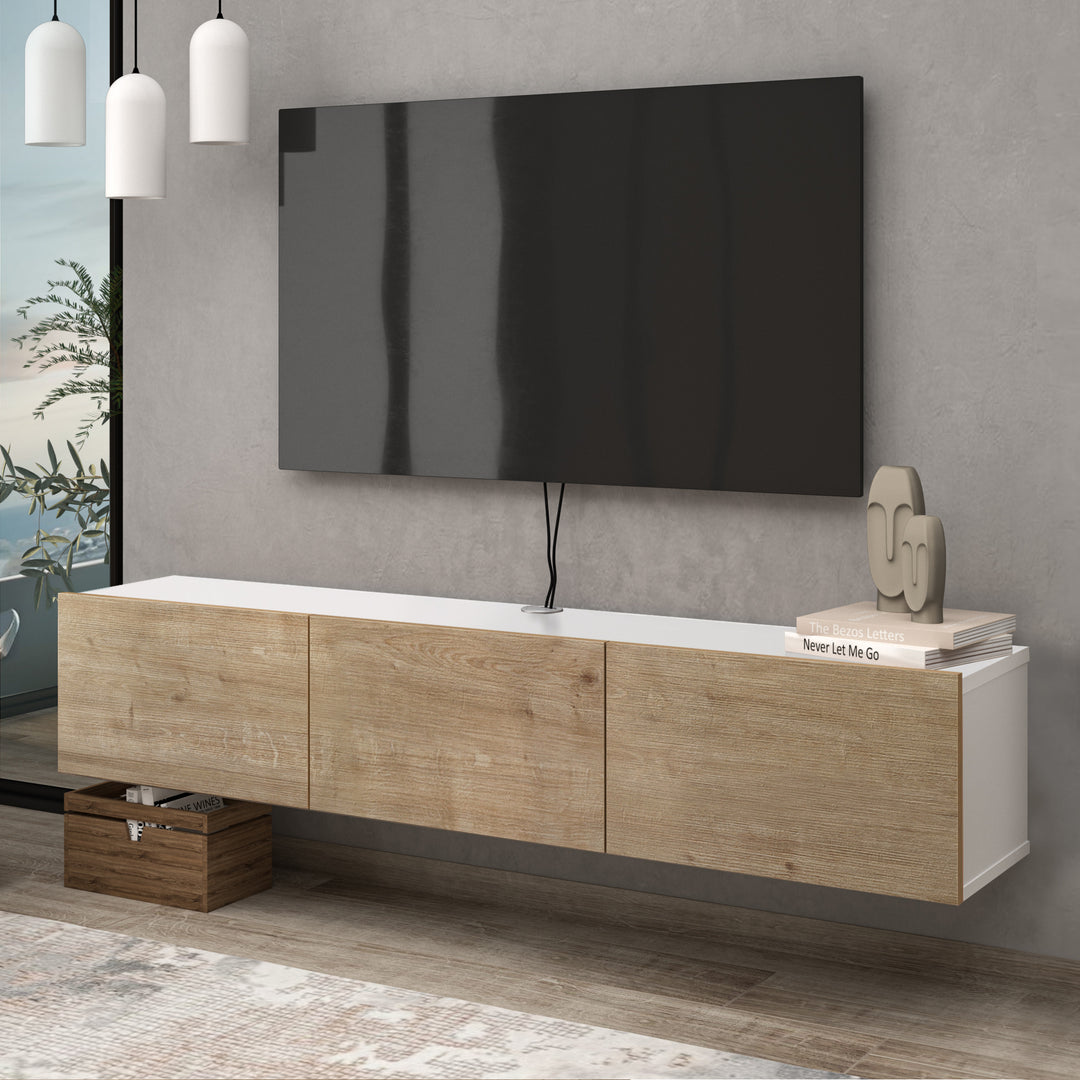 Atelier Mobili Modern Floating TV Stand and Entertainment Center for 55-80 inch TVs