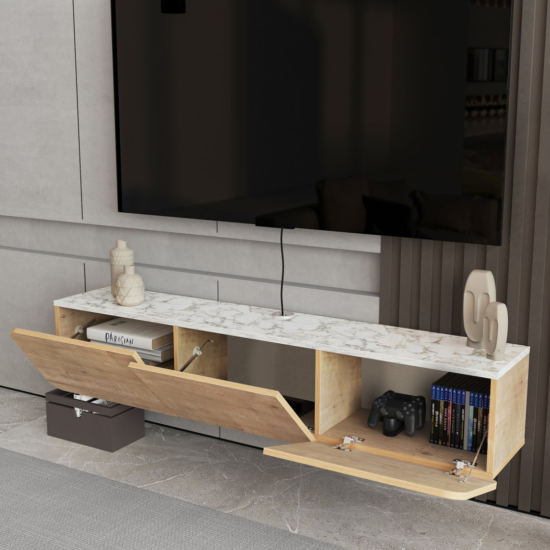 Floating TV Stand – Wall Mounted Media Console for TVs Up to 80 Inch