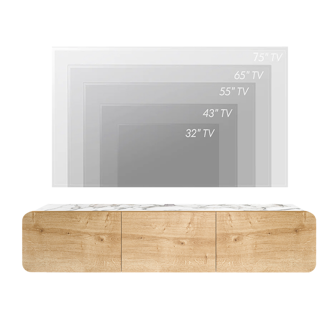 Modern Atelier Mobili Floating TV Stand - Versatile Wall Mounted Entertainment Center for TVs Up to 80 Inch - Available in Multiple Finishes