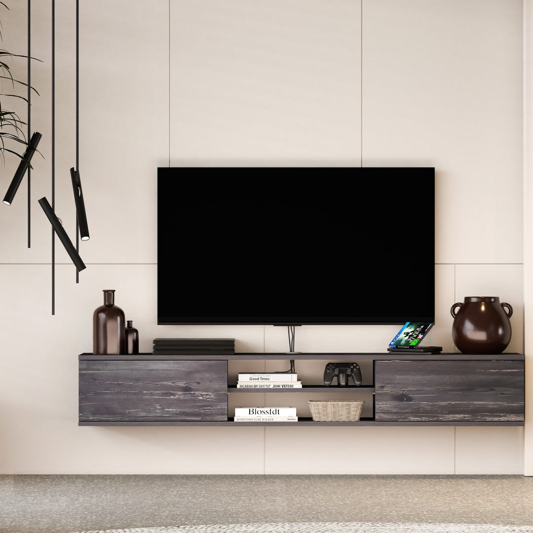Modern Floating TV Stand by Atelier Mobili for Up to 75 Inch TVs