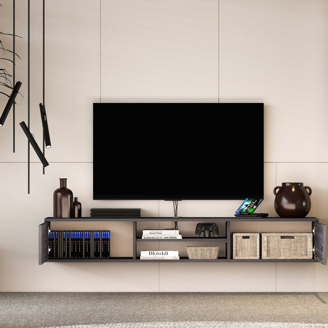 Seamless Design of Floating TV Shelf for Organized Media Setup