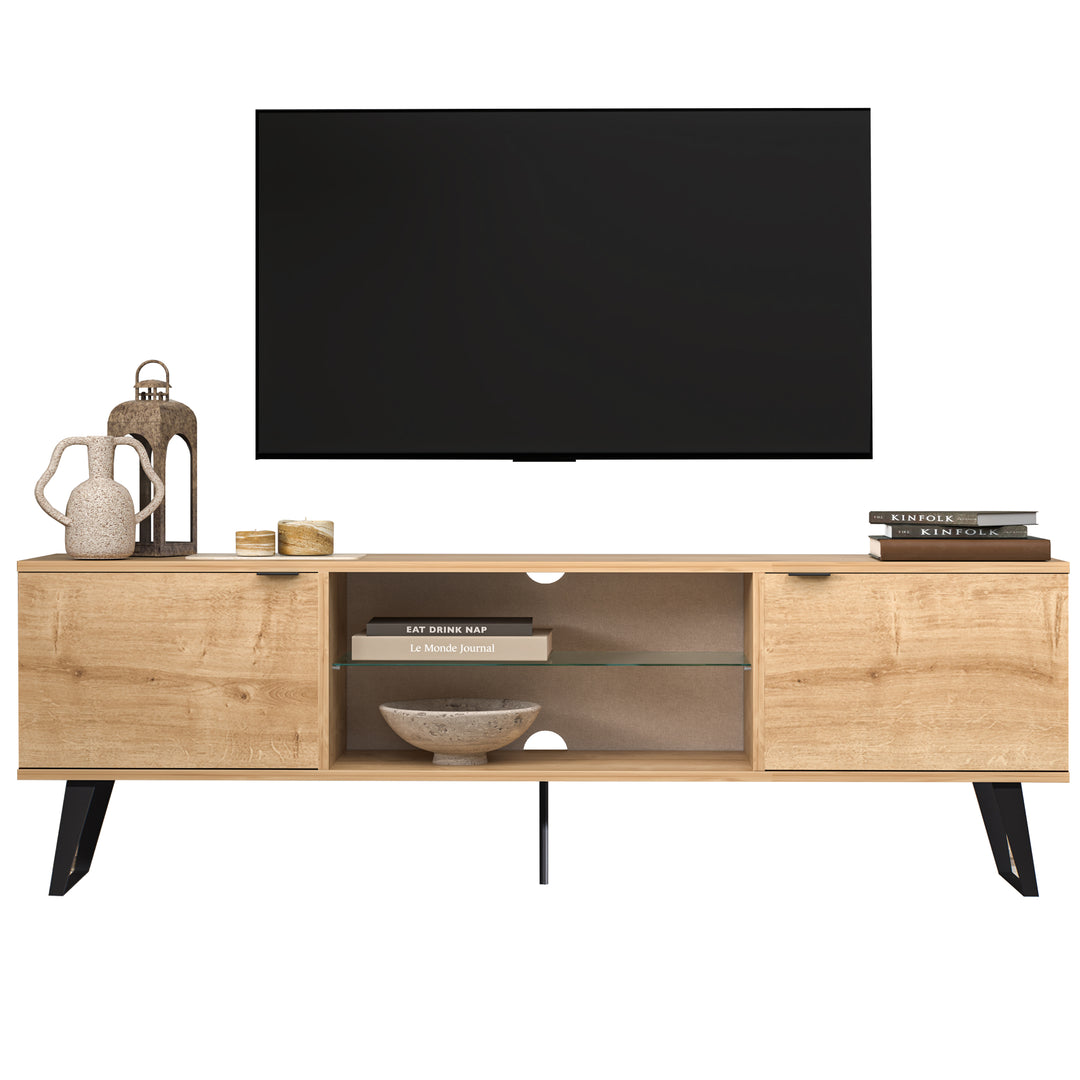 Atelier Mobili Mid Century TV Stand - Farmhouse Entertainment Center | 4 Colors | For 75 Inch TVs