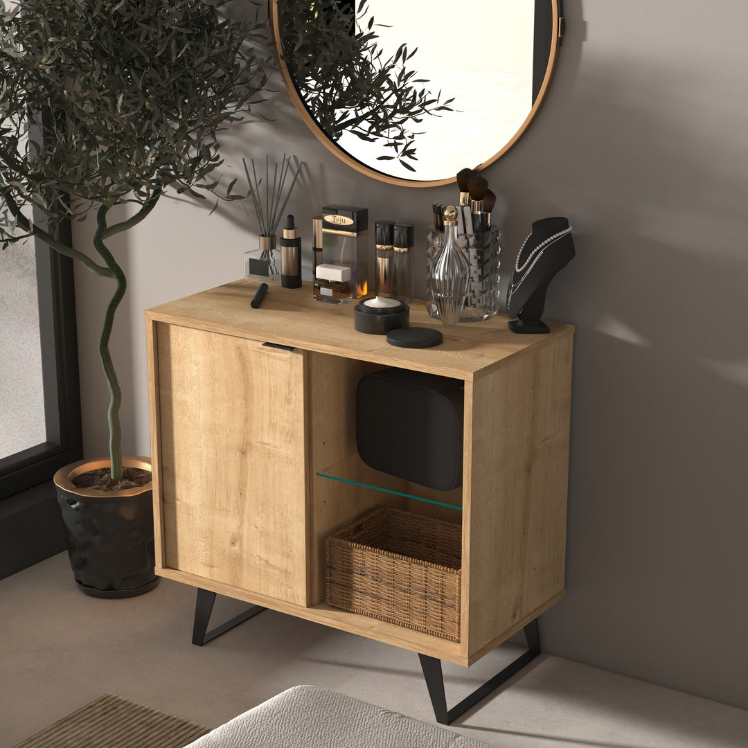 Vektor 31.5 Inch Accent Cabinet & Sideboard with Adjustable Glass Shelf