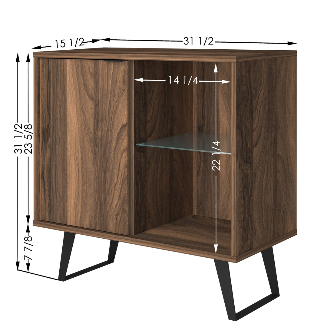 Vektor 31.5 Inch Accent Cabinet & Sideboard with Adjustable Glass Shelf