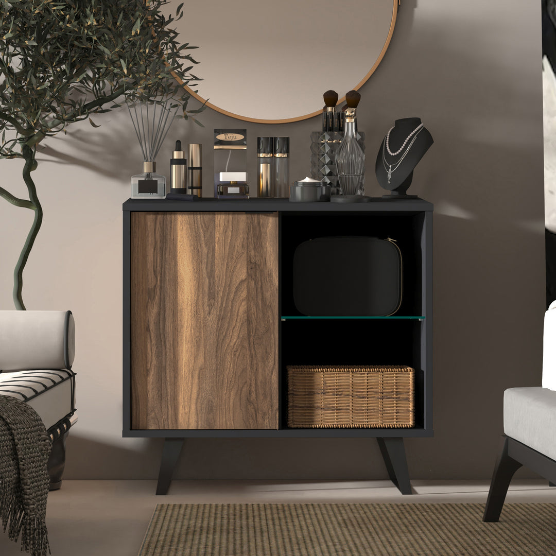 Vektor 31.5 Inch Accent Cabinet & Sideboard with Adjustable Glass Shelf