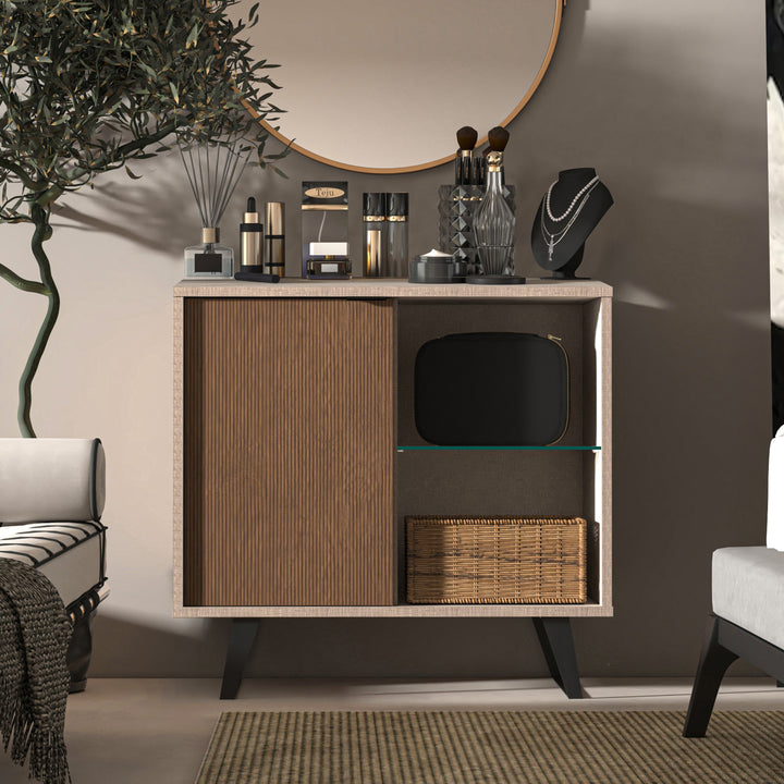 Vektor 31.5 Inch Accent Cabinet & Sideboard with Adjustable Glass Shelf