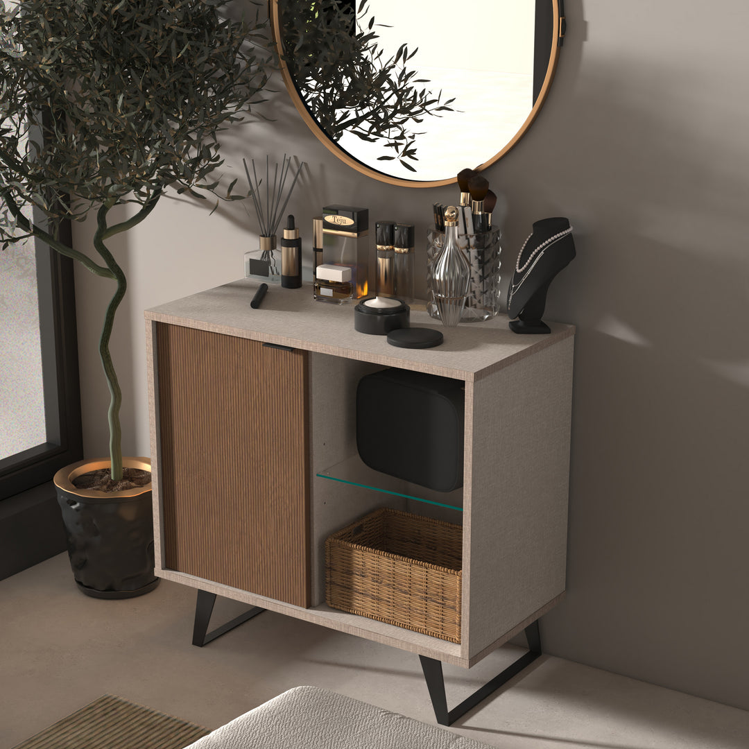 Vektor 31.5 Inch Accent Cabinet & Sideboard with Adjustable Glass Shelf