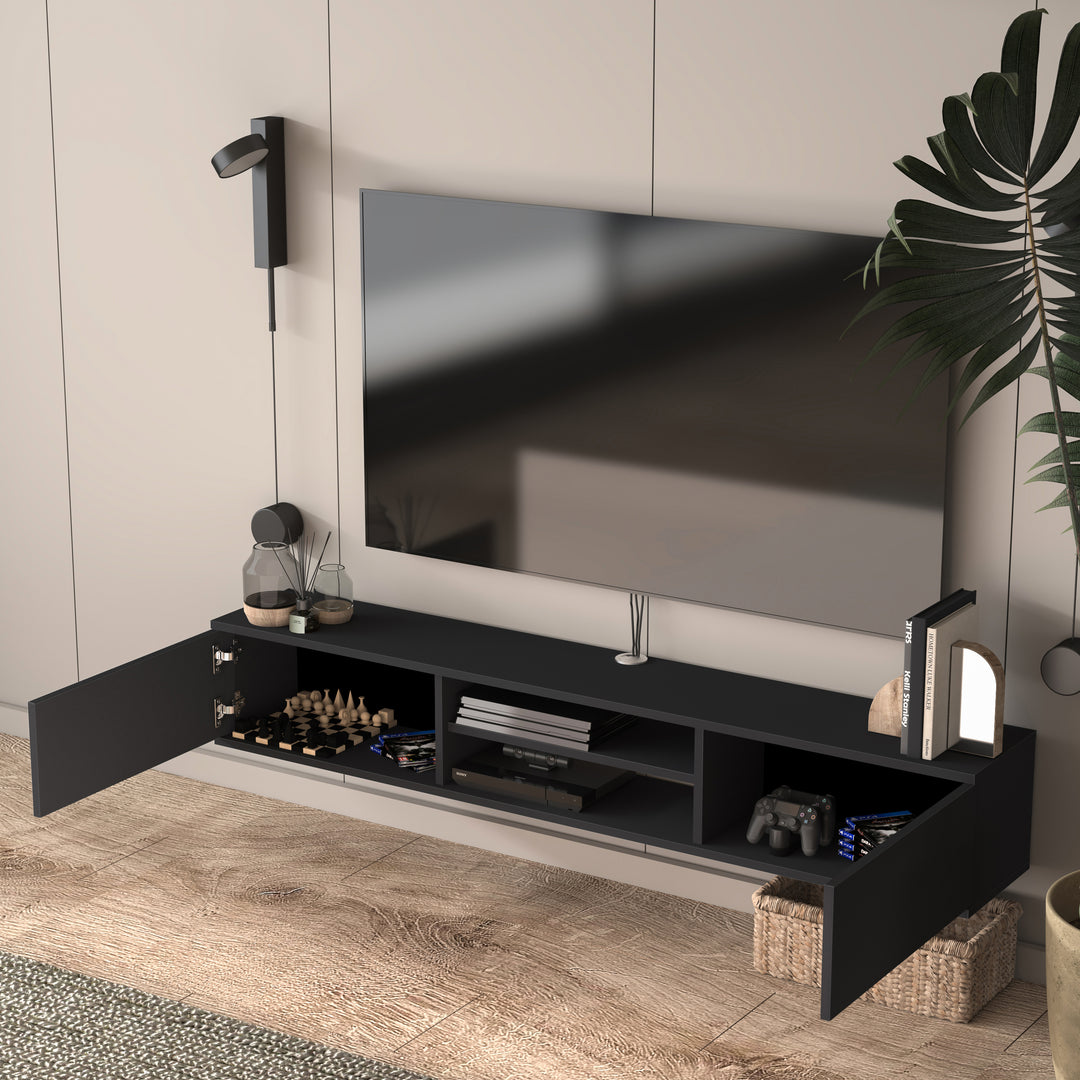 Atelier Mobili Floating TV Stand – Wall Mounted Entertainment Center for 75 Inch TVs, Modern Design, Media Console for Living Rooms