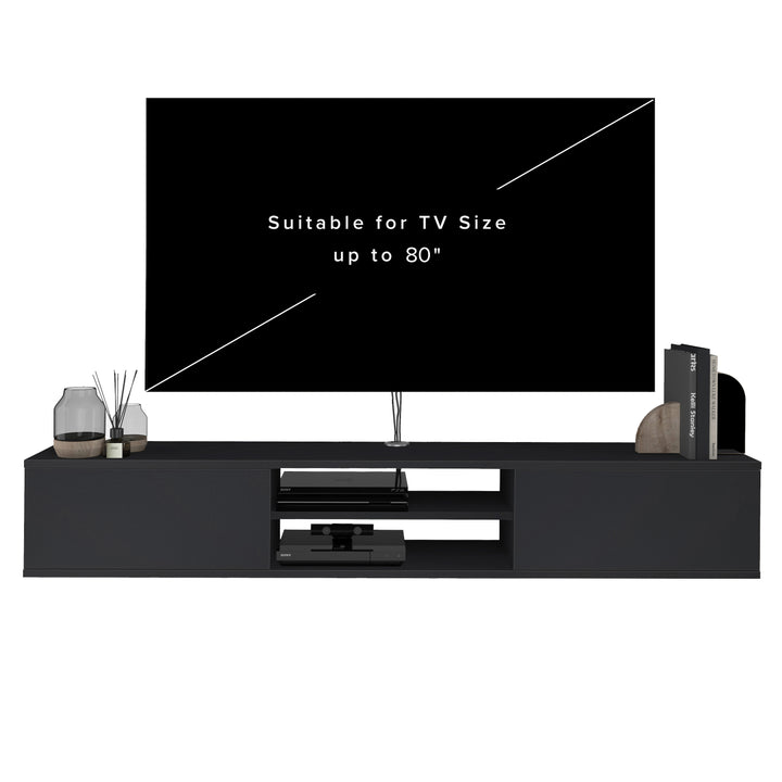 Atelier Mobili Floating TV Stand – Wall Mounted Entertainment Center for 75 Inch TVs, Modern Design, Media Console for Living Rooms