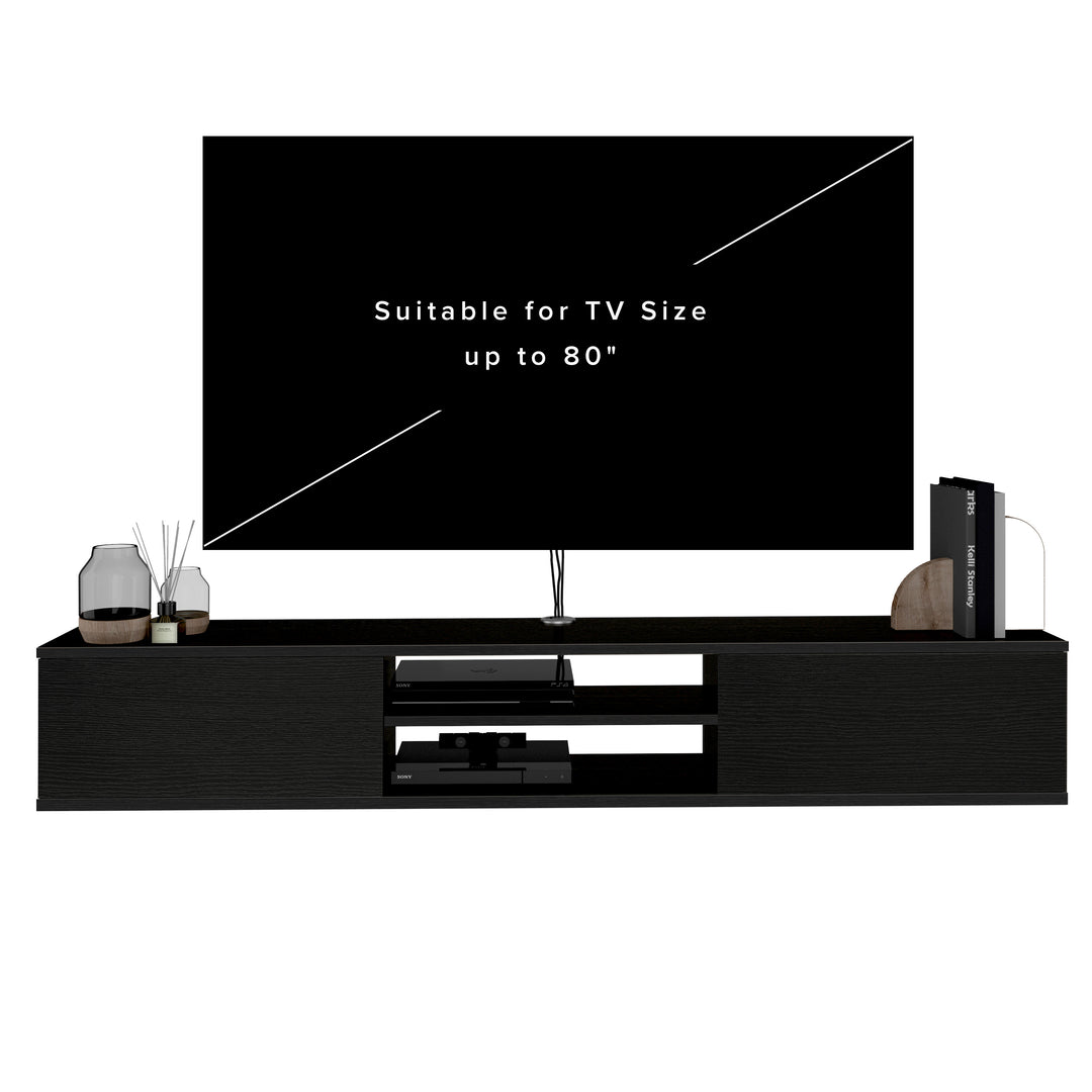 Atelier Mobili Floating TV Stand – Wall Mounted Entertainment Center for 75 Inch TVs, Modern Design, Media Console for Living Rooms