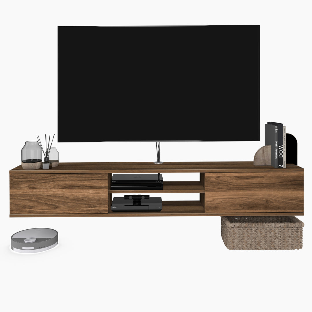 Atelier Mobili Floating TV Stand – Wall Mounted Entertainment Center for 75 Inch TVs, Modern Design, Media Console for Living Rooms