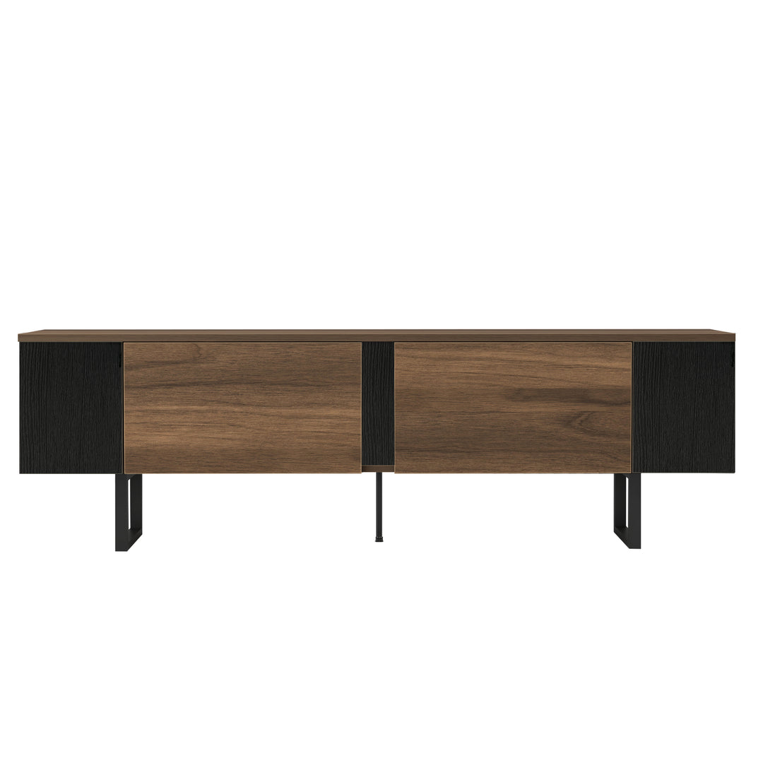 Fabula Mid Century Modern TV Stand for TVs Up to 80" – Stylish Media Console with 2 Cabinets & Corner Shelves