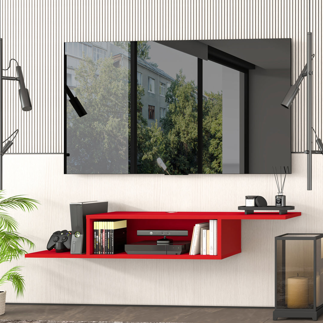 Gaia Red terracotta floating shelf TV stand – Atelier Mobili
