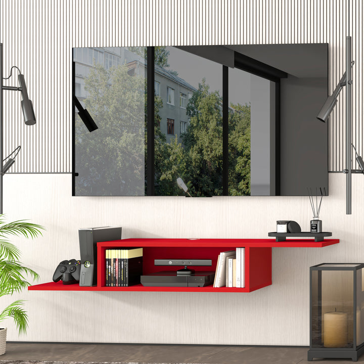 Gaia Red terracotta floating shelf TV stand – Atelier Mobili