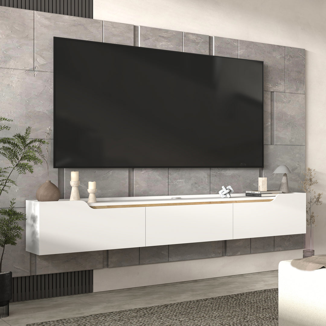 Eva White floating TV stand 71 inch – Atelier Mobili