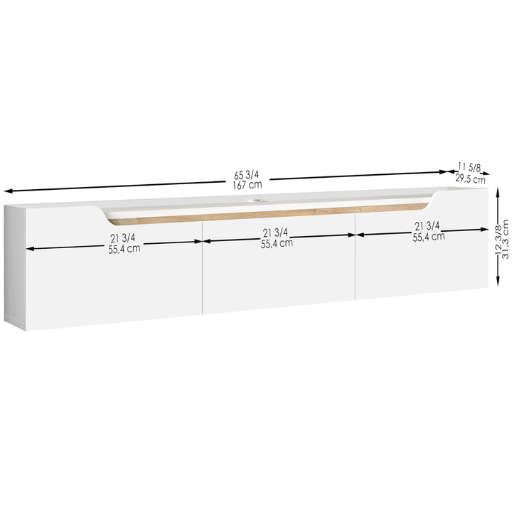 White storage unit with dimensions labeled on a white background