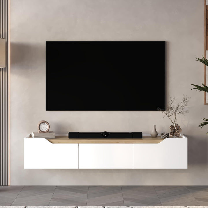 Newa White Oak floating media console 66 inch – Atelier Mobili