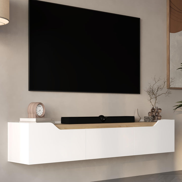 Newa White Oak floating media console 66 inch – Atelier Mobili