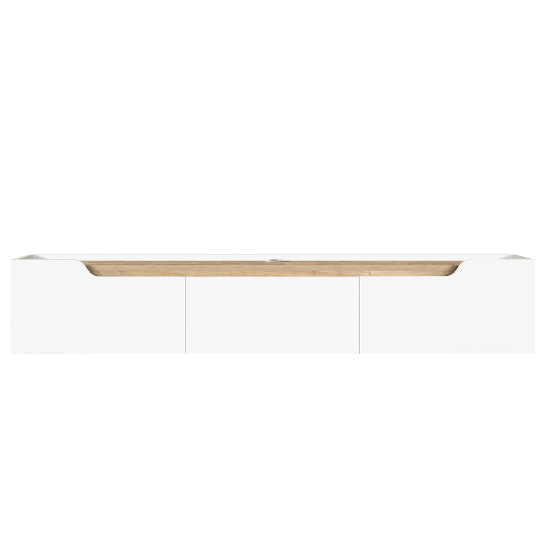 Newa White Oak floating TV cabinet – door and finish detail