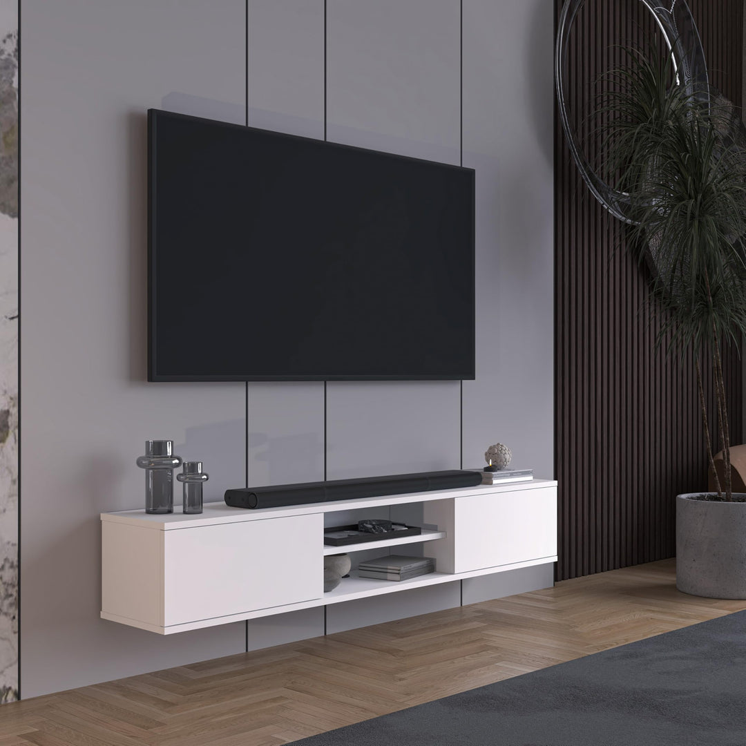 Doris White wall mounted media console 66 inch – Atelier Mobili