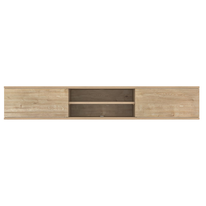 Doris floating TV stand Oak – cable management detail
