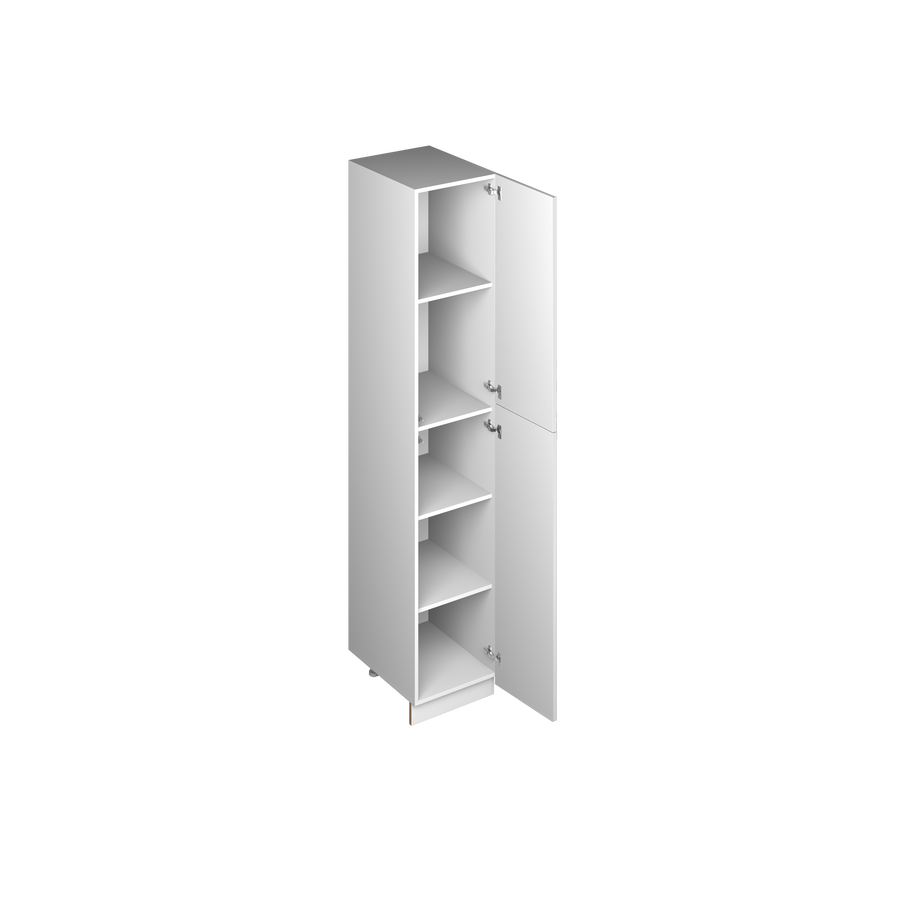 18" Pantry Cabinet 2-Door 96"H European Frameless Tall Cabinet Pure White – Atelier Mobili