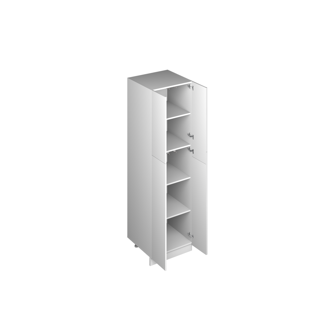 24" Pantry Cabinet 4-Door 84"H European Frameless Tall Cabinet Pure White – Atelier Mobili