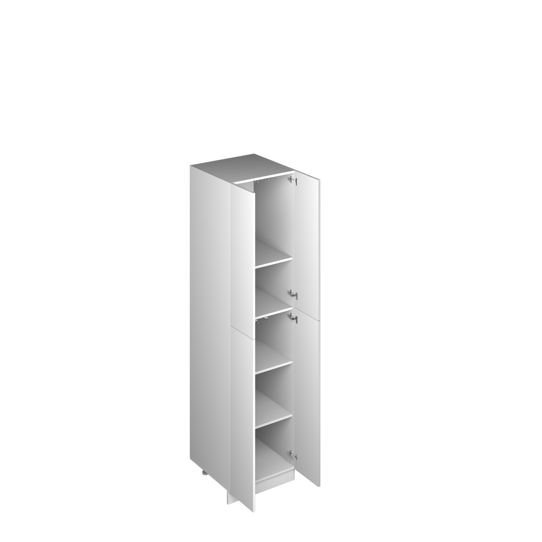 24" Pantry Cabinet 4-Door 96"H European Frameless Tall Cabinet Pure White – Atelier Mobili