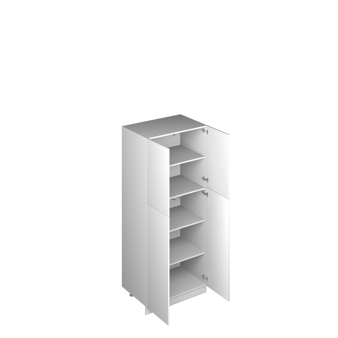 30" Pantry Cabinet 4-Door 84"H European Frameless Tall Cabinet Pure White – Atelier Mobili