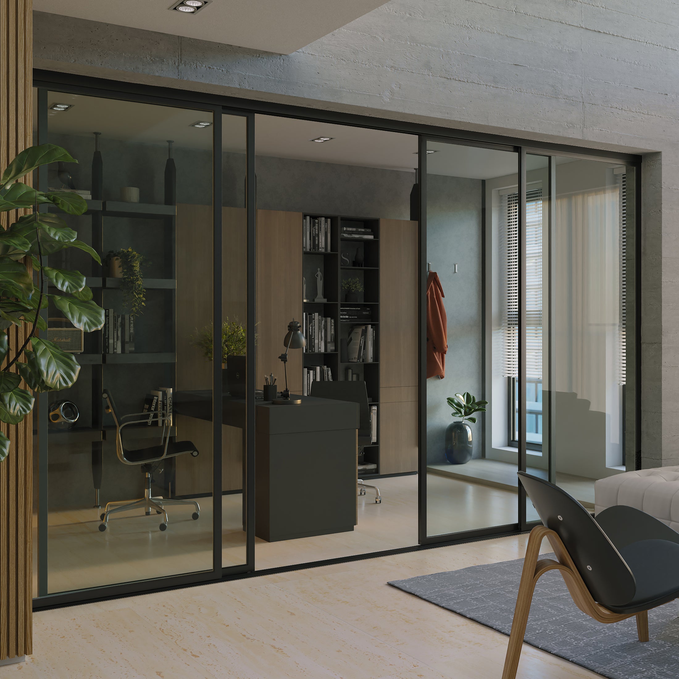Glass Room Dividers Designed for Flexible Modern Living