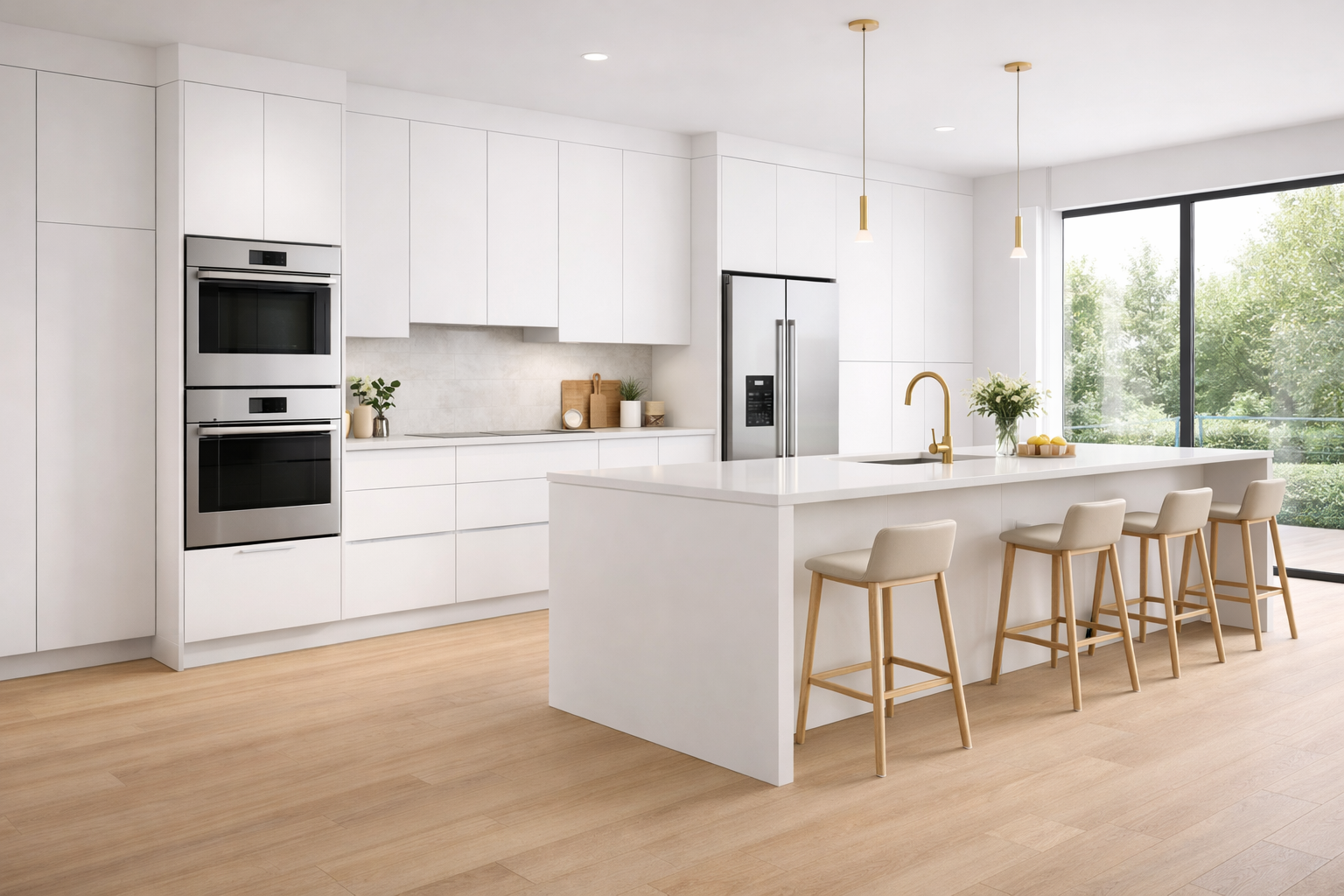 Pure White Kitchen Cabinets